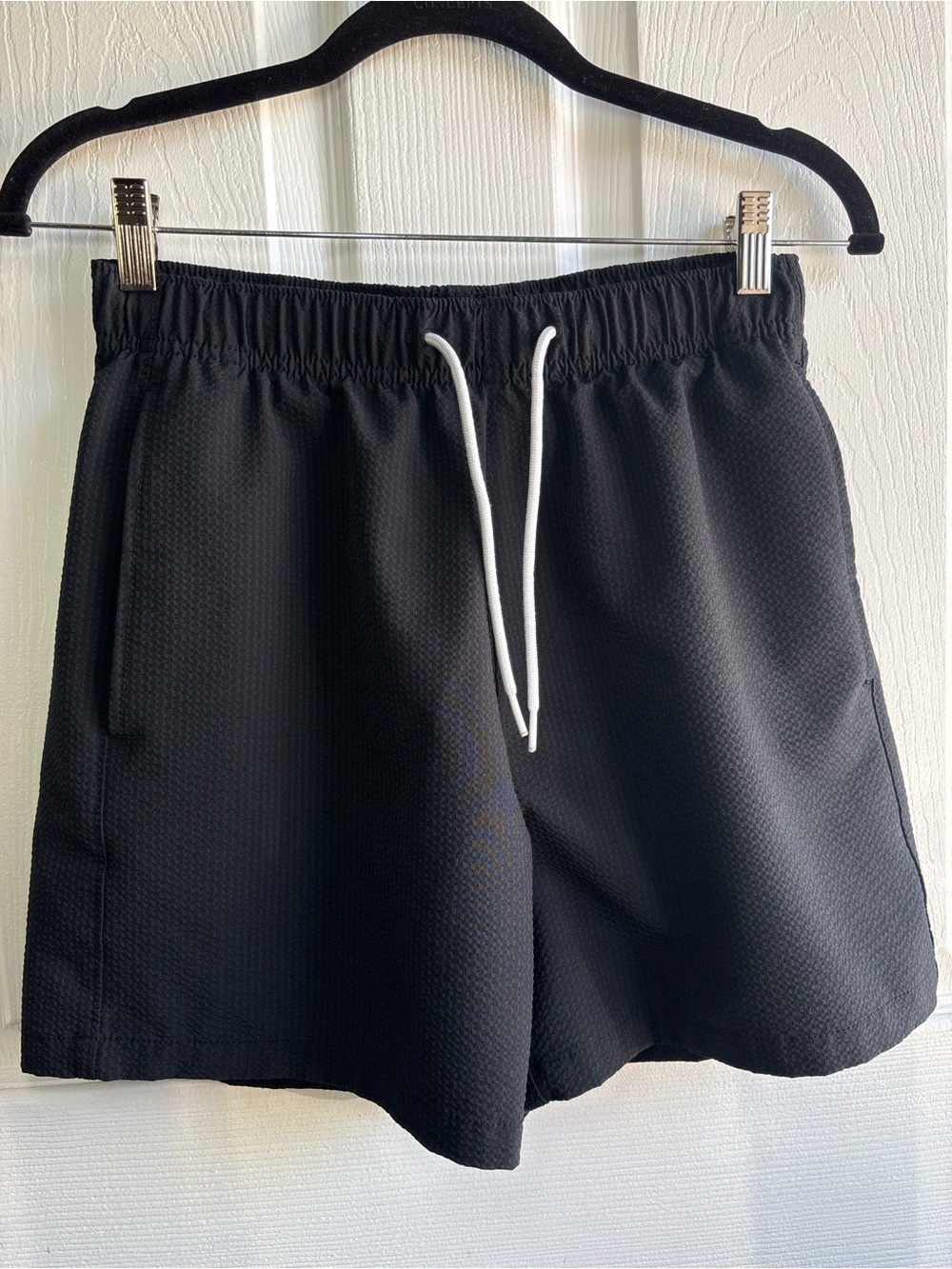 Hollister Mens Small Swim Trunks 5" Seersucker Compression Shorts